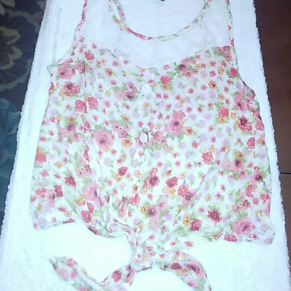 lacy floral tank top